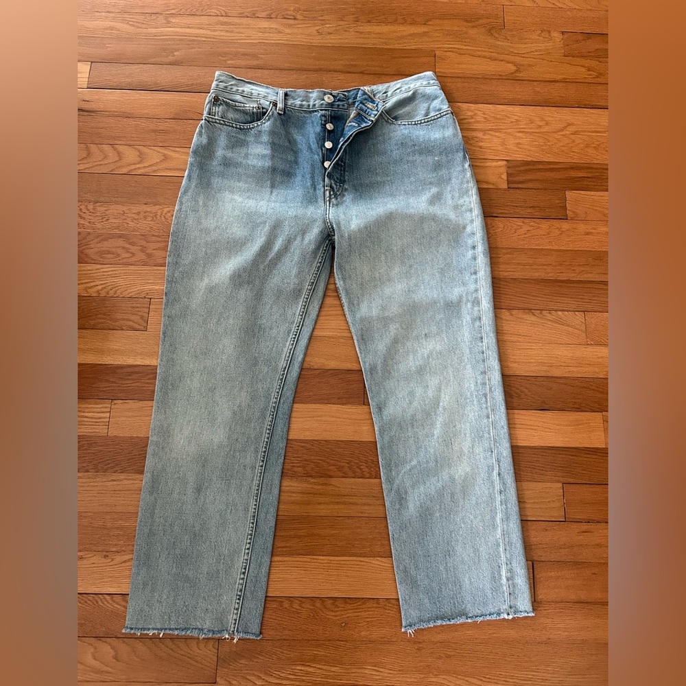 Re/Done originals- hi rise, stove, pipe, raw edge jeans - Picture 3 of 9